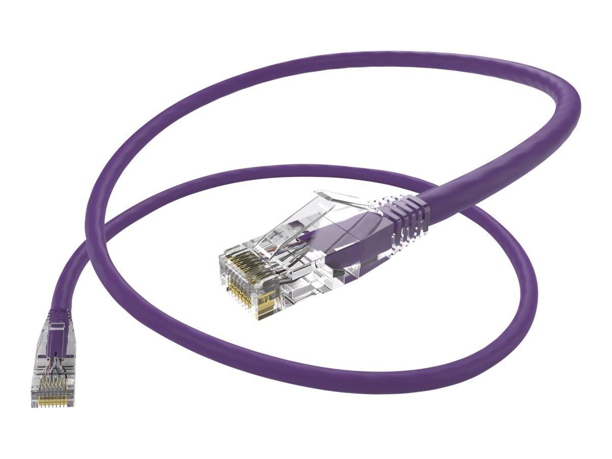 Unc Group Unc ClearFit Cat6 Patch Cable, Snagless, Purple, 15FT
