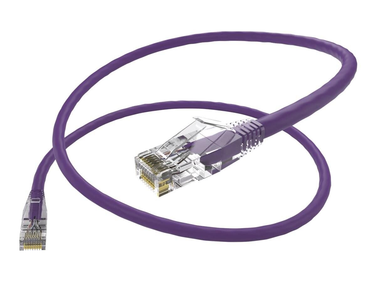 Unc Group Unc ClearFit Cat6 Patch Cable, Snagless, Purple, 1FT