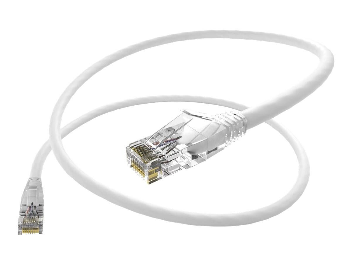 Unc Group Unc ClearFit Cat6 Patch Cable, Snagless, White, 2FT
