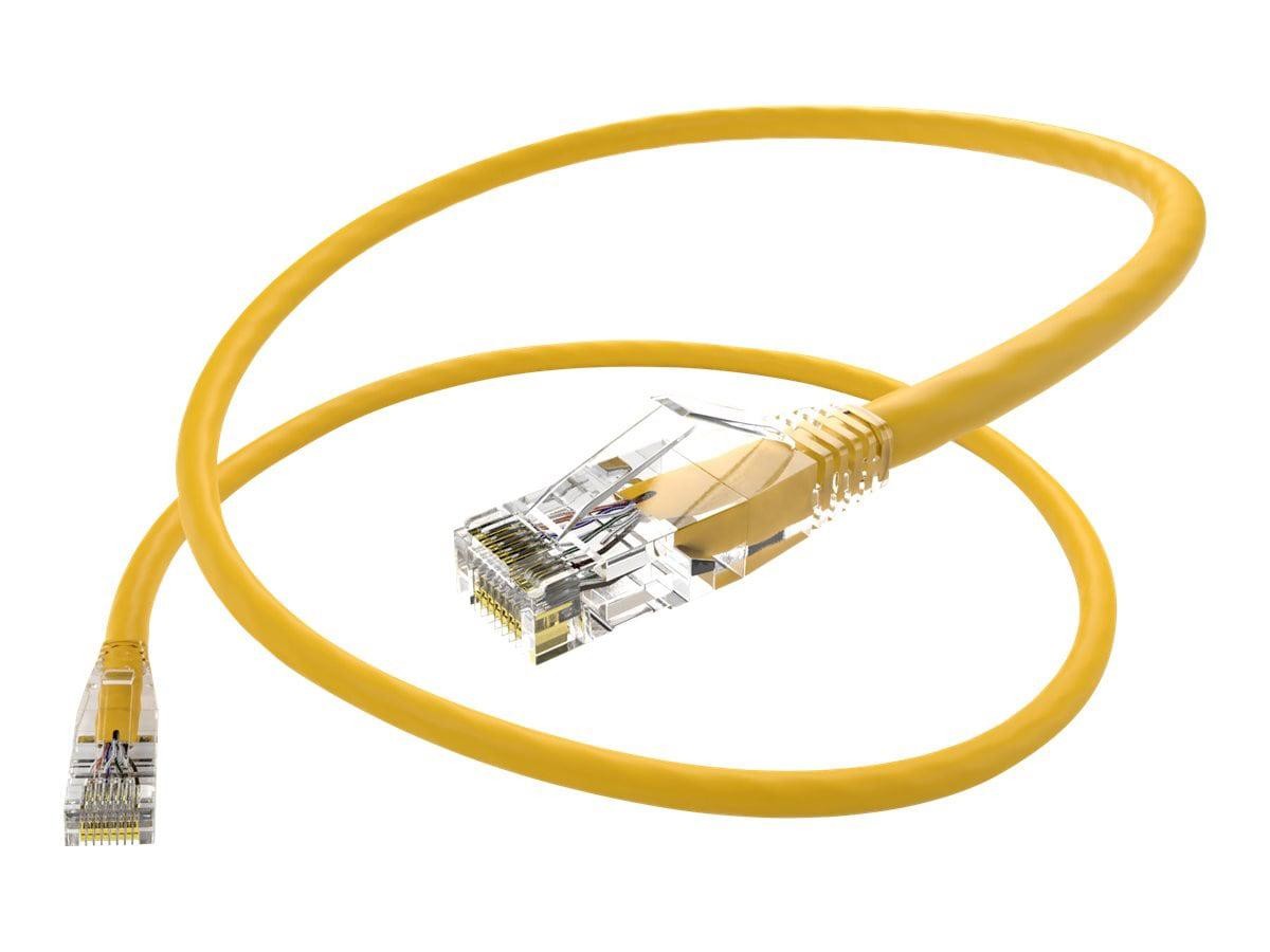 Unc Group Unc ClearFit Cat6 Patch Cable, Snagless, Yellow, 7FT