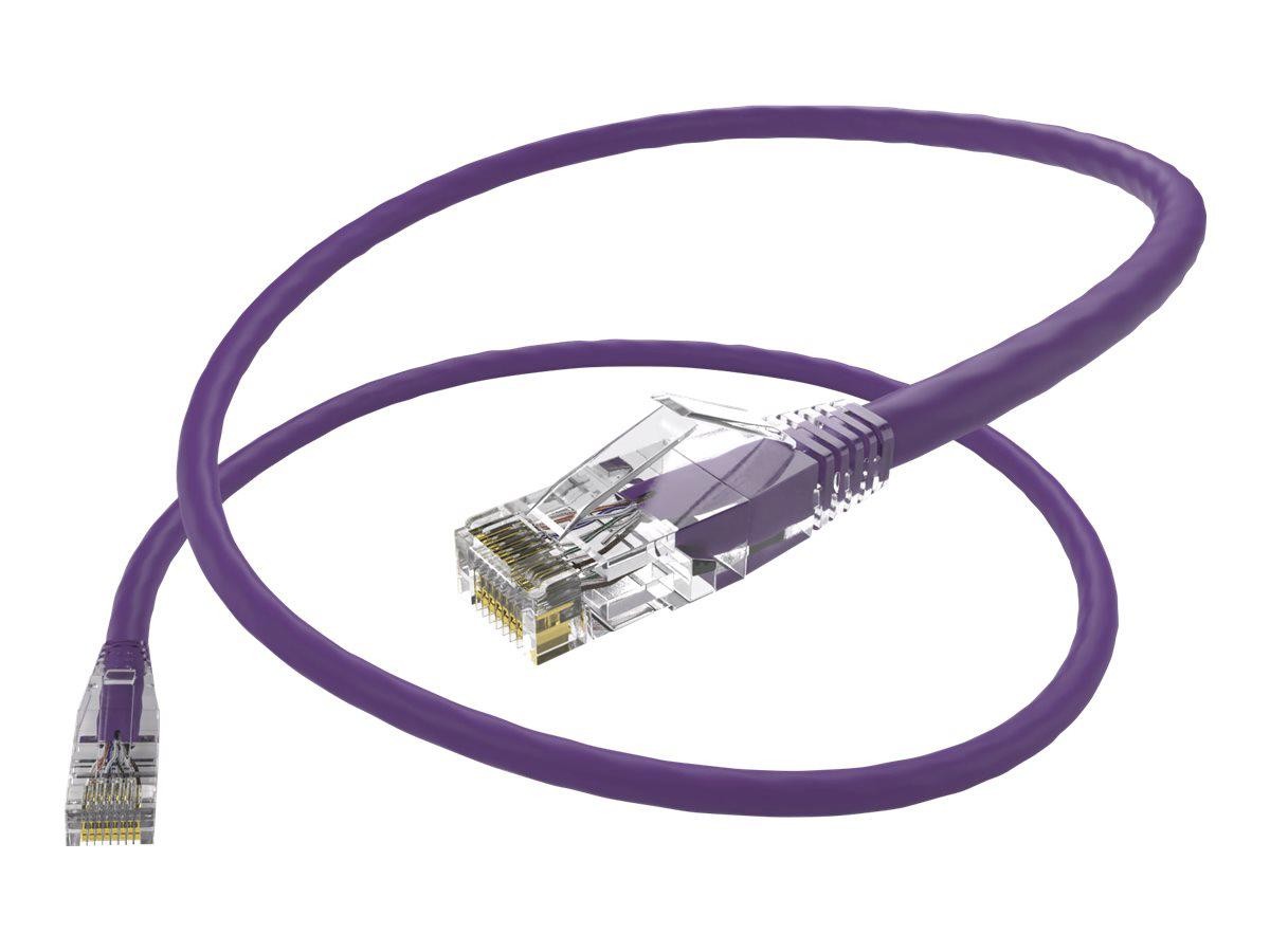 Unc Group Unc ClearFit Cat6 Patch Cable, Snagless, Purple, 9FT
