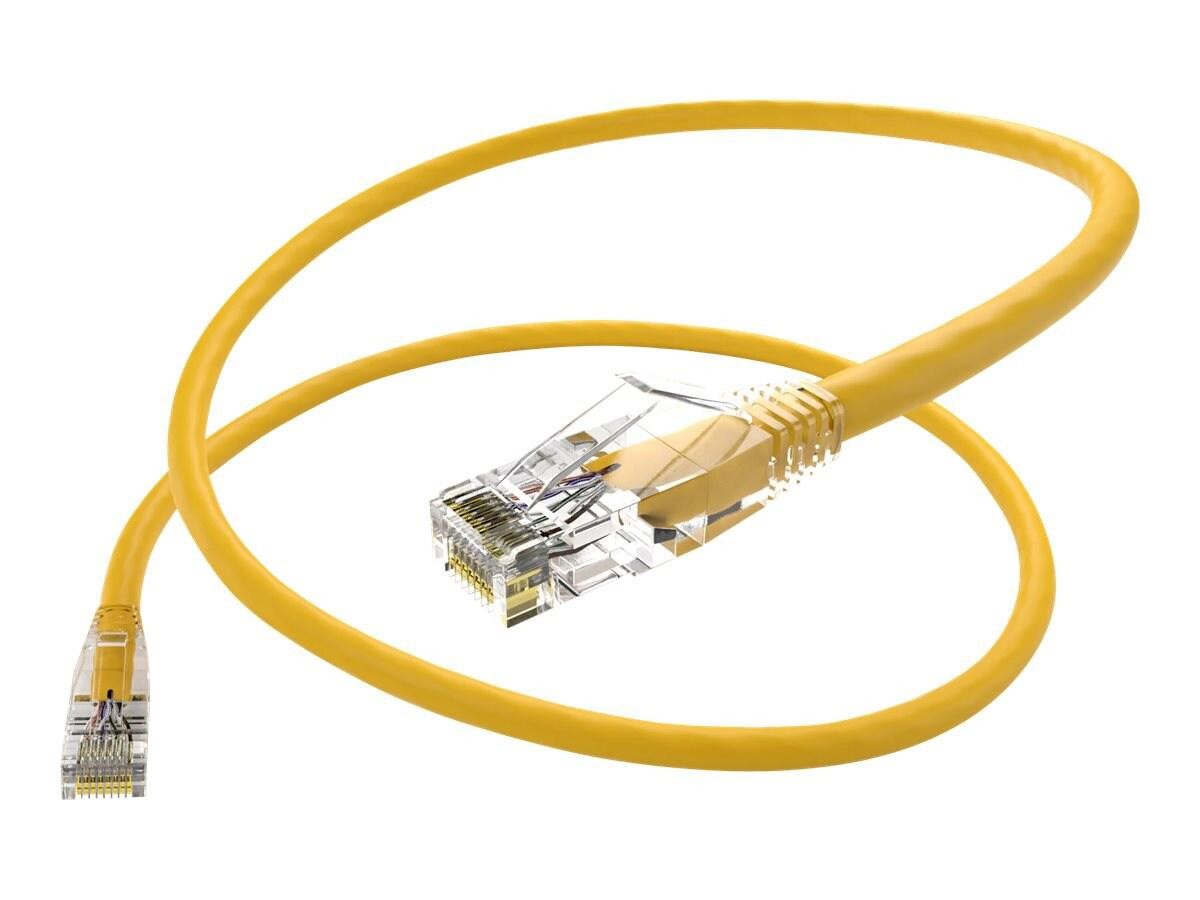 Unc Group Unc ClearFit Cat6 Patch Cable, Snagless, Yellow, 20FT