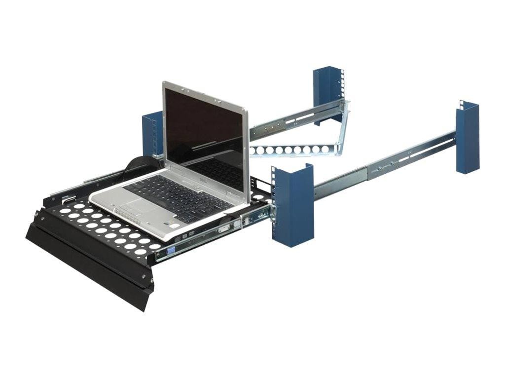 Innovation First Rack Solutions Rackmount Sliding Laptop Shelf Supports 15" 17" 19" LCD Monitor