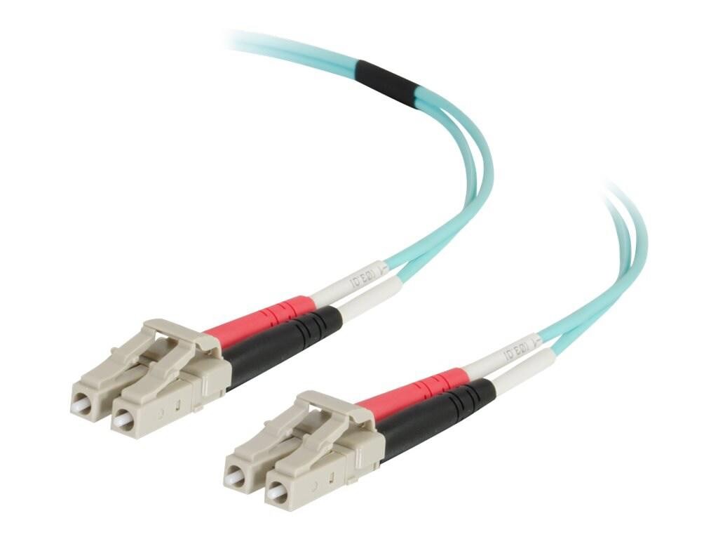 Cables To Go C2G LC-LC 50/125 Om4 Multimode Duplex PVC Fiber Cable, Aqua, 3M