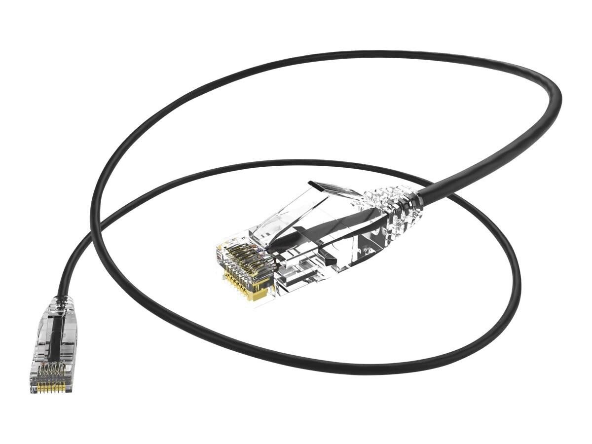 Unc Group Unc ClearFit Slim Cat6 Patch Cable, Black, 12FT
