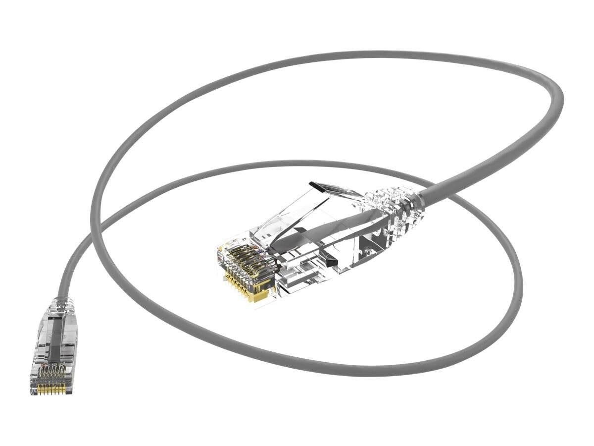 Unc Group Unc ClearFit Slim Cat6 Patch Cable, Gray, 12FT