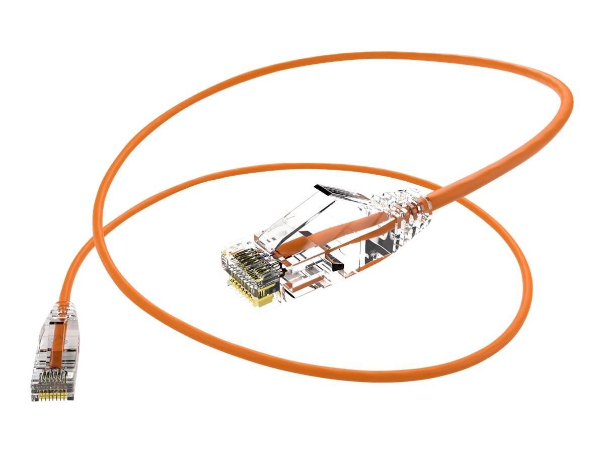 Unc Group Unc ClearFit Slim Cat6 Patch Cable, Orange, 25FT