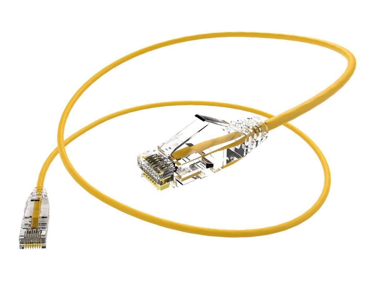 Unc Group Unc ClearFit Slim Cat6 Patch Cable, Yellow, 9FT