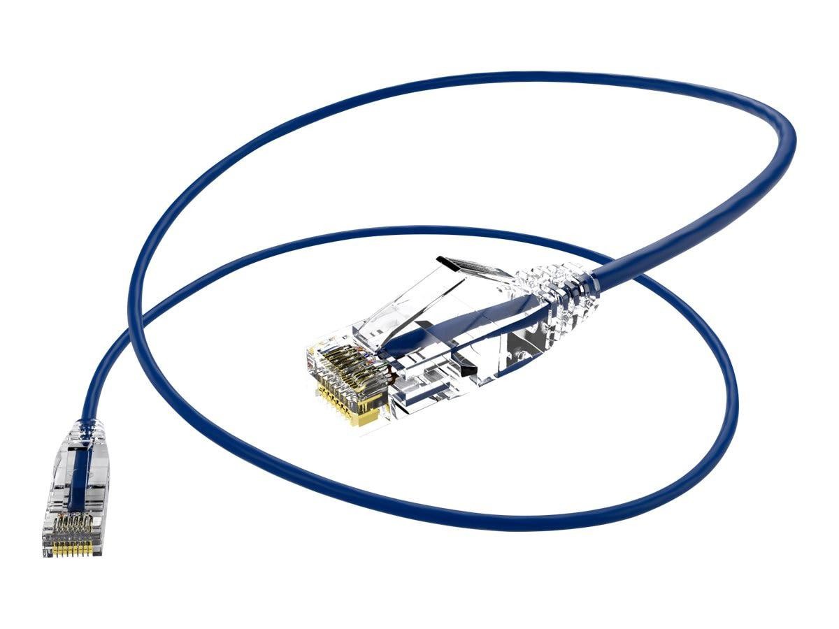 Unc Group Unc ClearFit Slim Cat6 Patch Cable, Blue, 25FT