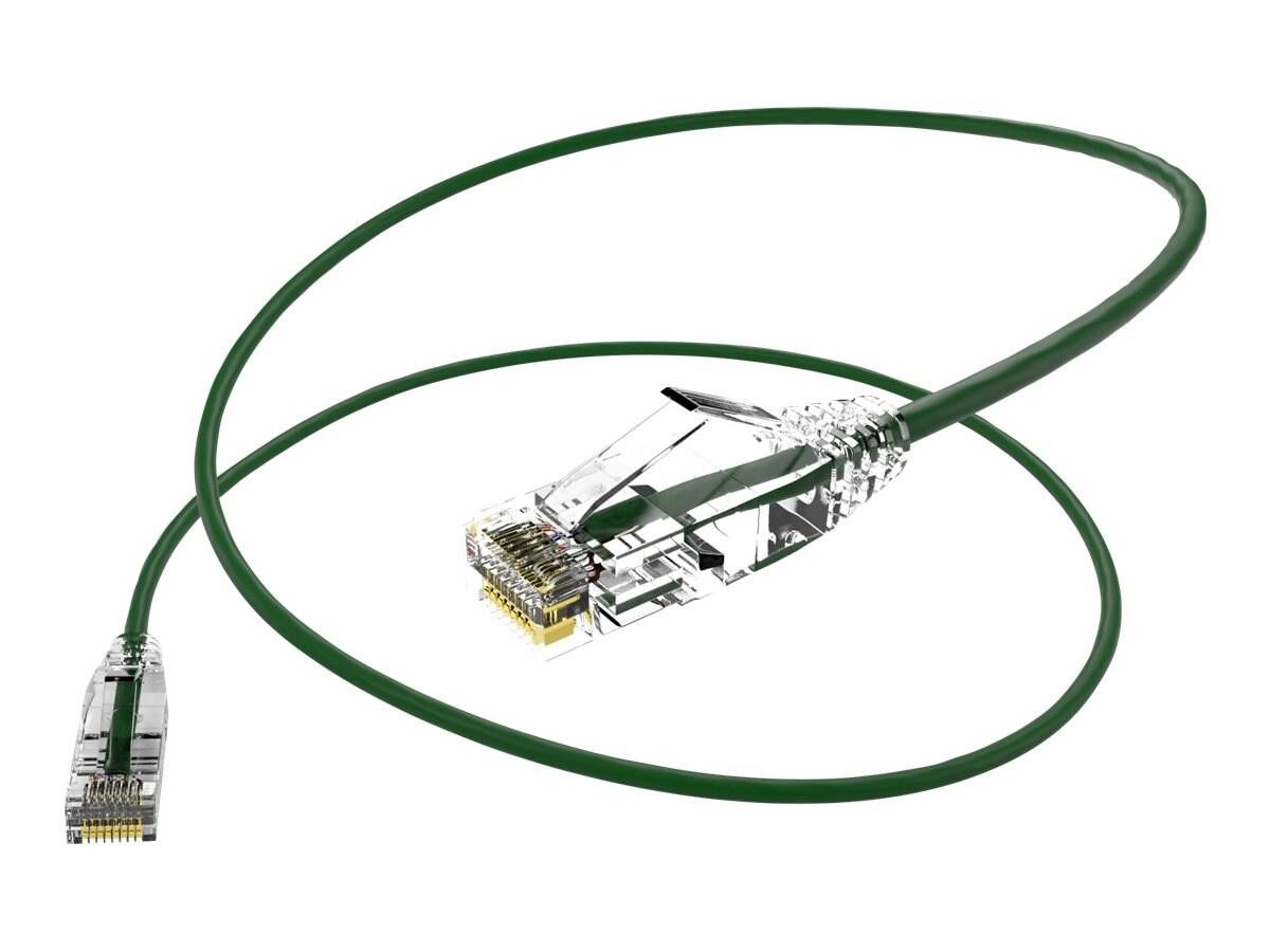 Unc Group Unc ClearFit Slim Cat6 Patch Cable, Green, 3FT