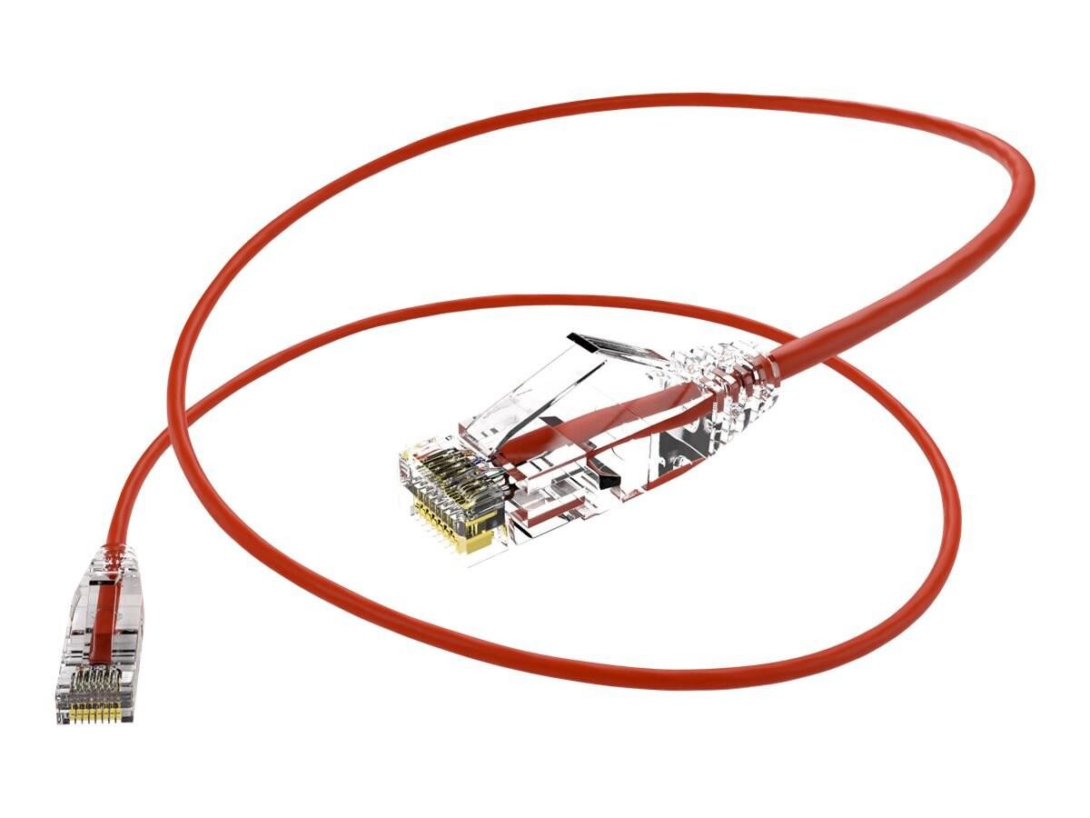 Unc Group Unc ClearFit Slim Cat6 Patch Cable, Red, 25FT