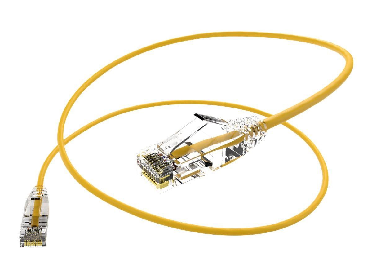 Unc Group Unc ClearFit Slim Cat6 Patch Cable, Yellow, 25FT