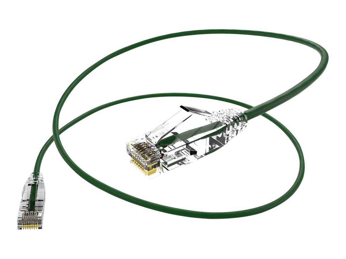 Unc Group Unc ClearFit Slim Cat6 Patch Cable, Green, 25FT