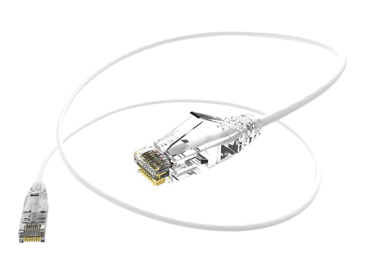 Unc Group Unc ClearFit Slim Cat6 Patch Cable, White, 1FT