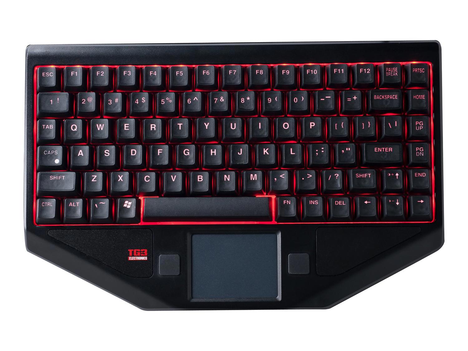 TG3 Electronics TG3 Backlit Keyboard 82-Key W/ Touchpad, Usb Straight Cord, No Logo