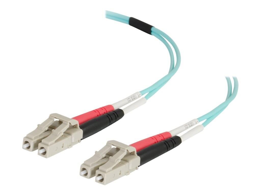 Cables To Go C2G LC-LC 50/125 Om4 Multimode Duplex PVC Fiber Optic Cable, Aqua, 12M