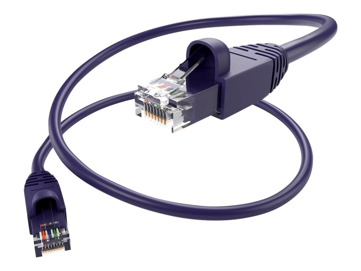 Unc Group Unc Cat6a Utp Patch Cable With Boots, Purple, 100FT