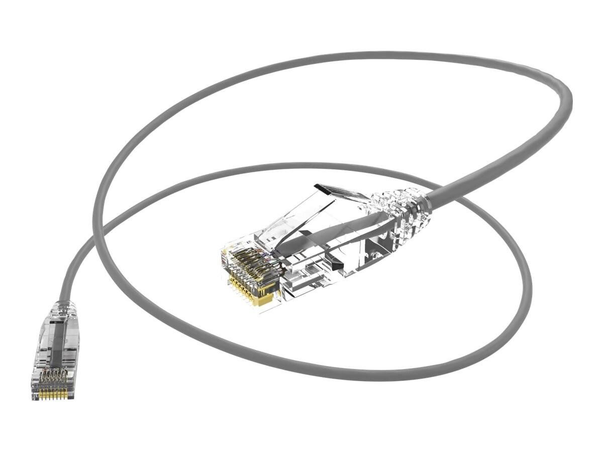 Unc Group Unc Clearfit Slim Cat6 Patch Cable, Gray, 6"