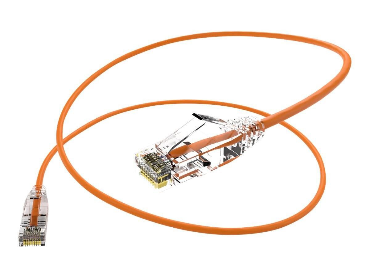 Unc Group Unc Clearfit Slim Cat6 Patch Cable, Orange, 6"