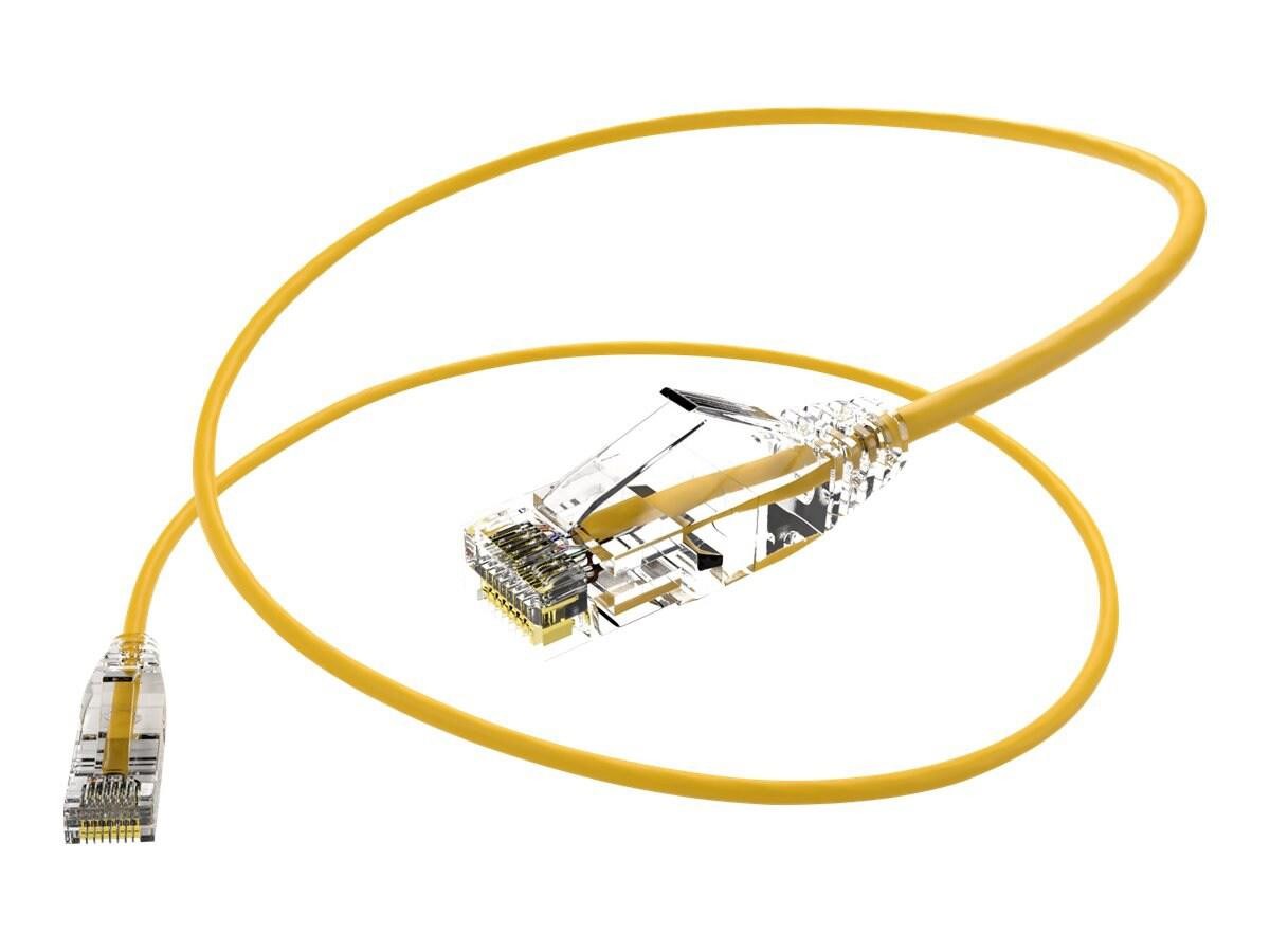Unc Group Unc Clearfit Slim Cat6 Patch Cable, Yellow, 6"