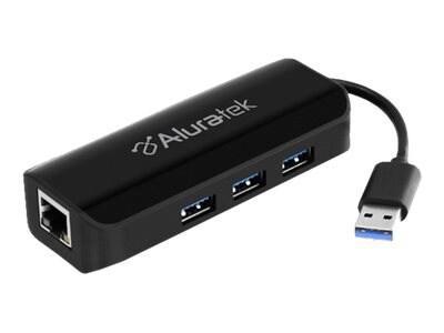 Aluratek 3-Port Usb 3.0 Hub And Ethernet