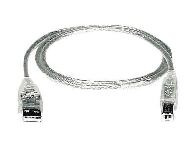 Network Technologies Network Tech Usb 2.0 Type A To Type B M/M Cable, Clear, 6FT