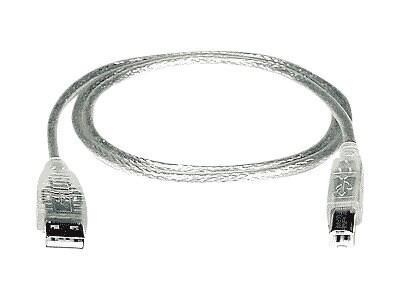 Network Technologies Network Tech Usb 2.0 Type A To Type B M/M Cable, Clear, 6FT