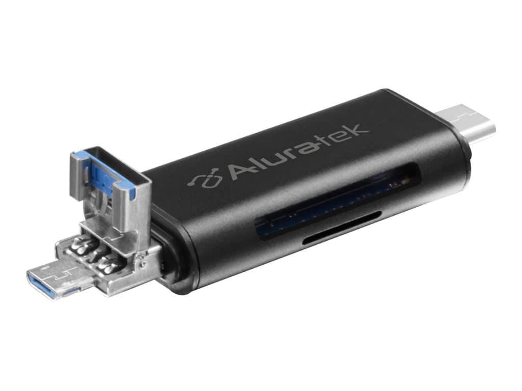 Aluratek Usb 3.1 /Type-C/Micro Usb Otg SD And microSD Card Reader