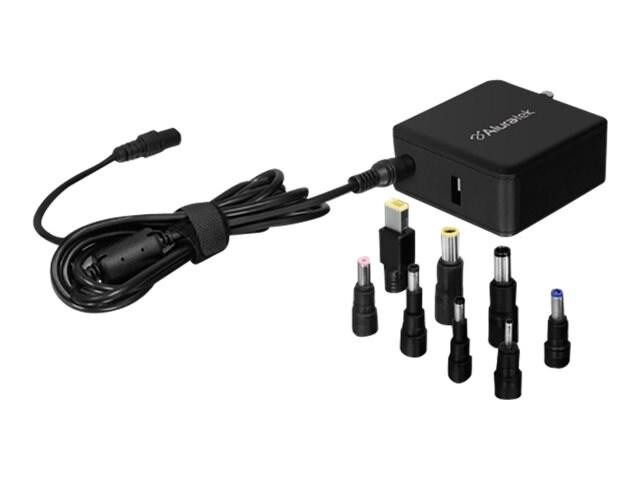 Aluratek Full Range 100-240Vac Universal Power Adapter For Notebooks W/ 8 DC Output Tips & 5V/2A Usb Port