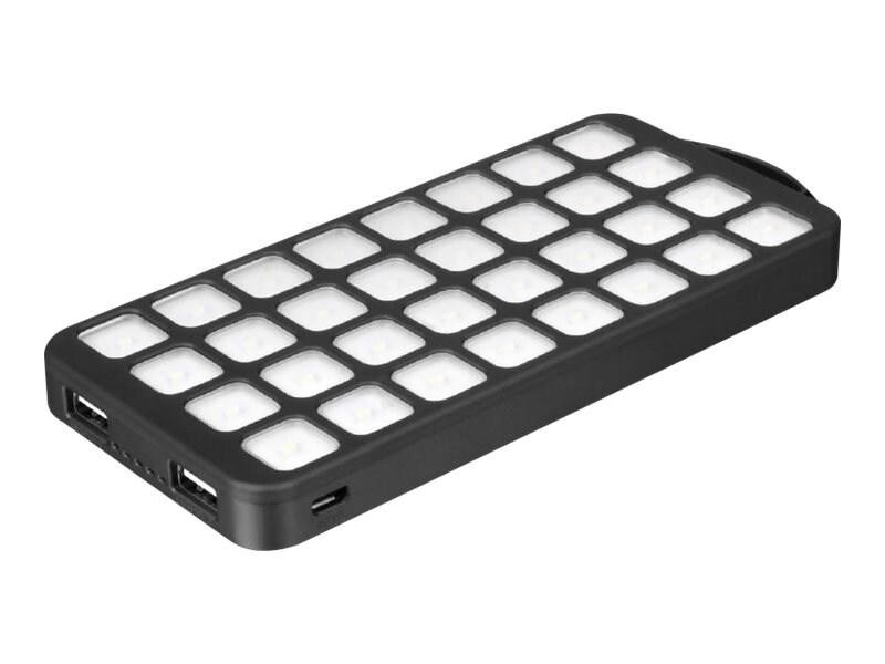 Aluratek 8000mAh Dual Usb 2.1A Power Bank With 32 Led Lantern