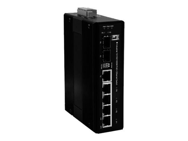 CP Technologies Ies-0620 LevelOne Infinity Din RM Unmanaged Switch/4xGbE PoE+/2xGbE SFP/1xGbE