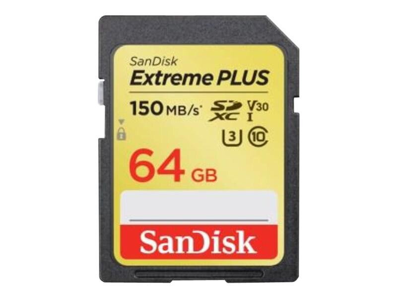 SanDisk 64GB Extreme Plus SDXC Uhs-I Memory Card, Class 10