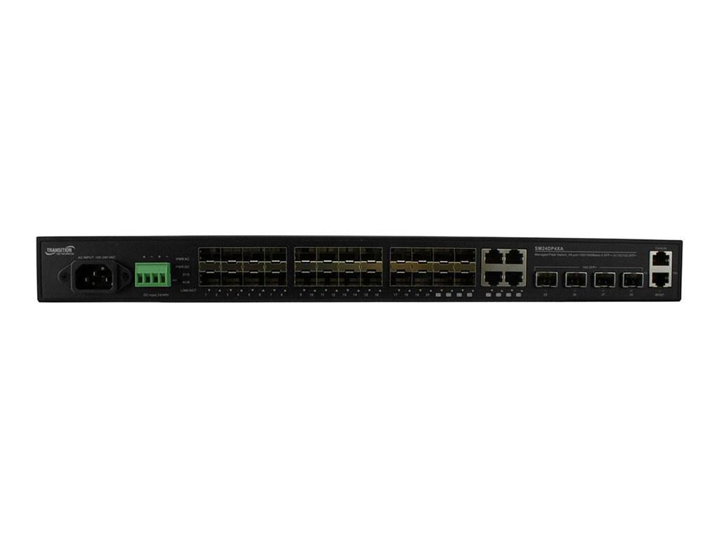 Lantronix 20-Port GbE Fiber SFP MNGD Switch w/4xGb Combo, 4x10Gb SFP+