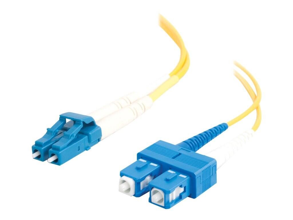 Cables To Go C2G LC-SC 9/125 Os2 Duplex Single-Mode LSZH Fiber Optic Cable, Yellow, 2M