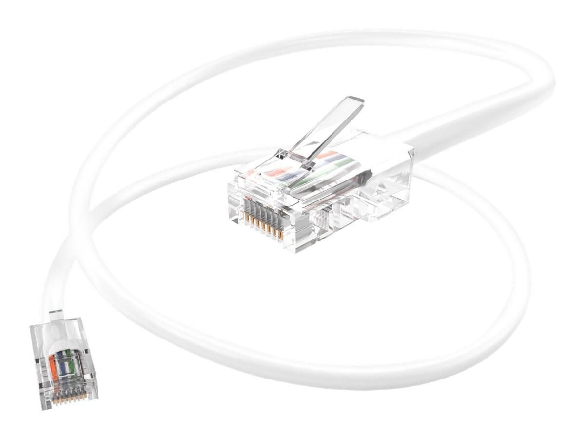 Unc Group Unc Cat6 Bootless Patch Cable, White, 1FT