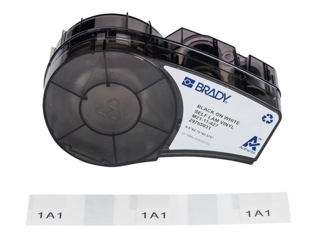 Brady 0.75" X 0.5" Self-Laminating Vinyl Wrap Around Labels W/ Ribbon, Pre-Sized For M210 & M211 Printers