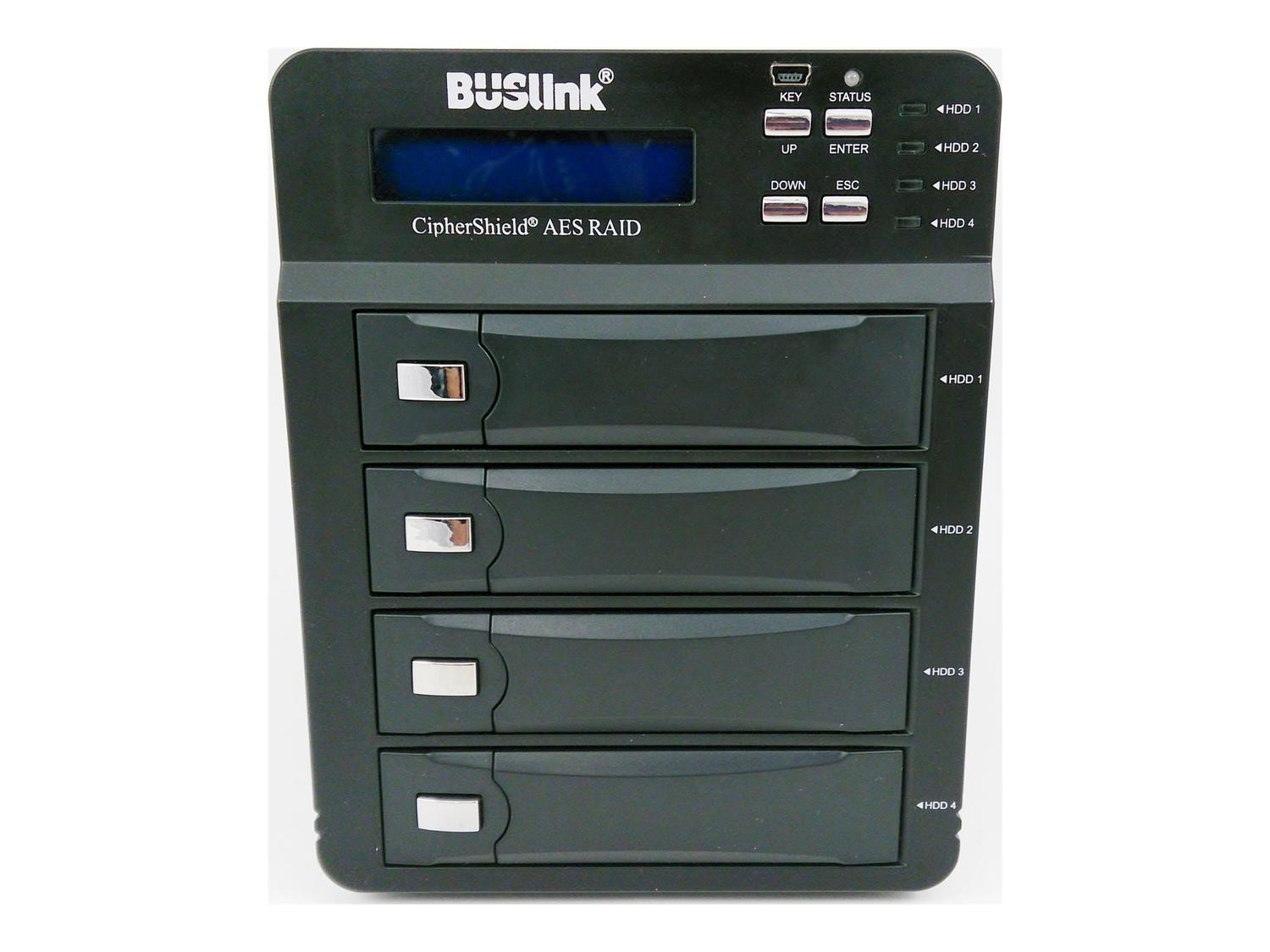 Buslink Media 96TB Mode 1 4-Bay Raid Usb 3.2 Gen 1/eSATA 6Gb/s CipherShield 256-Bit Aes Fips 140-2 Hipaa Storage