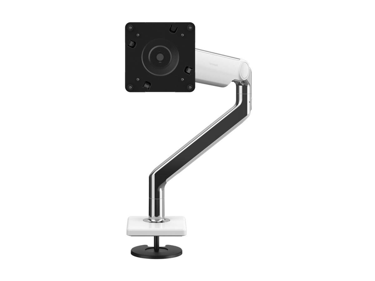 Humanscale M2.1 Arm With Bolt-Through Mount, Angled/Dynamic Lin, Polished Aluminum W/ White Trim