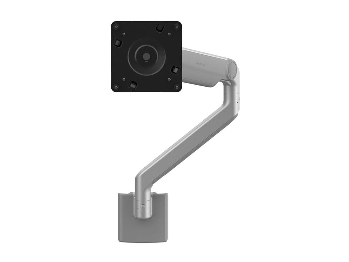 Humanscale M 2.1 Monitor Arm W/ Direct Hardwall Mount, Silver W/ Gray Trim, Angled/Dynamic Link