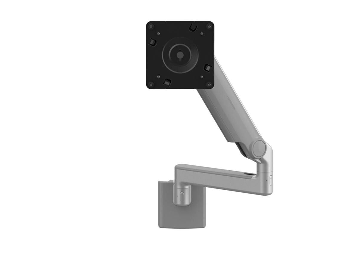 Humanscale M 2.1 Monitor Arm W/ Direct Hardwall Mount, Silver W/ Gray Trim, 8" Straight/Dynamic Link