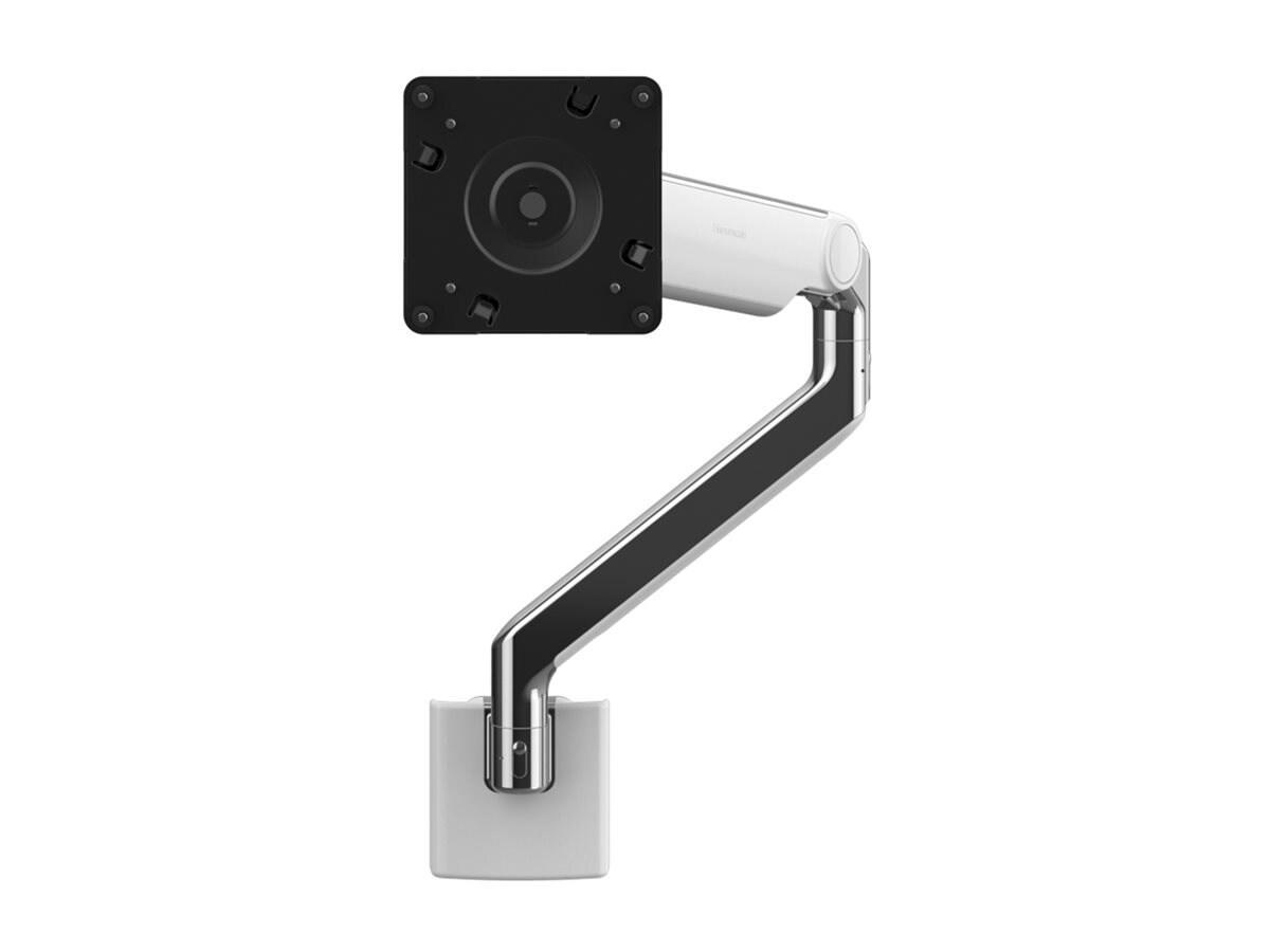 Humanscale M 2.1 Monitor Arm W/ Direct Hardwall Mount, White W/ Polish Aluminum, Angled/Dynamic Link