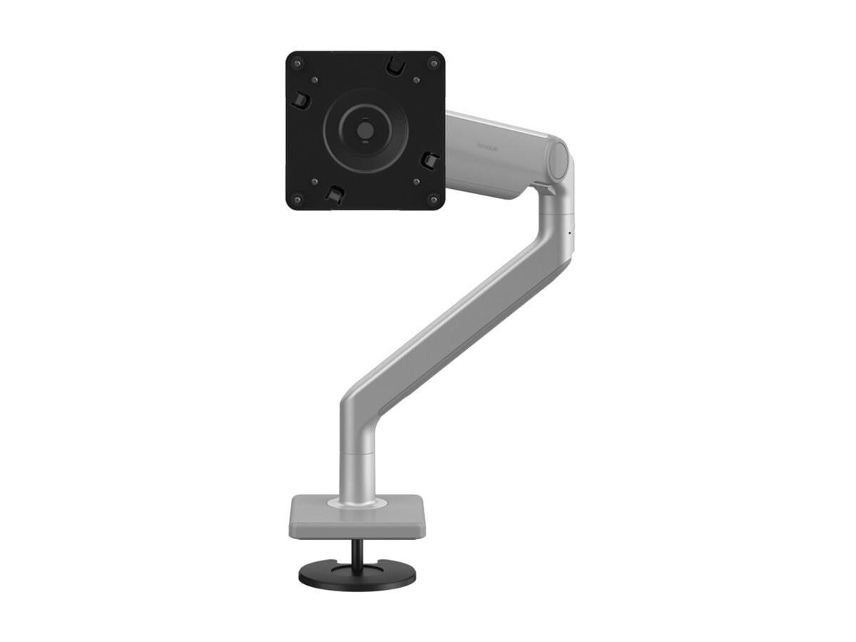 Humanscale M 2.1 Monitor Arm, Bolt-Through Mount, Silver W/ Gray Trim, Angled/Dynamic Link