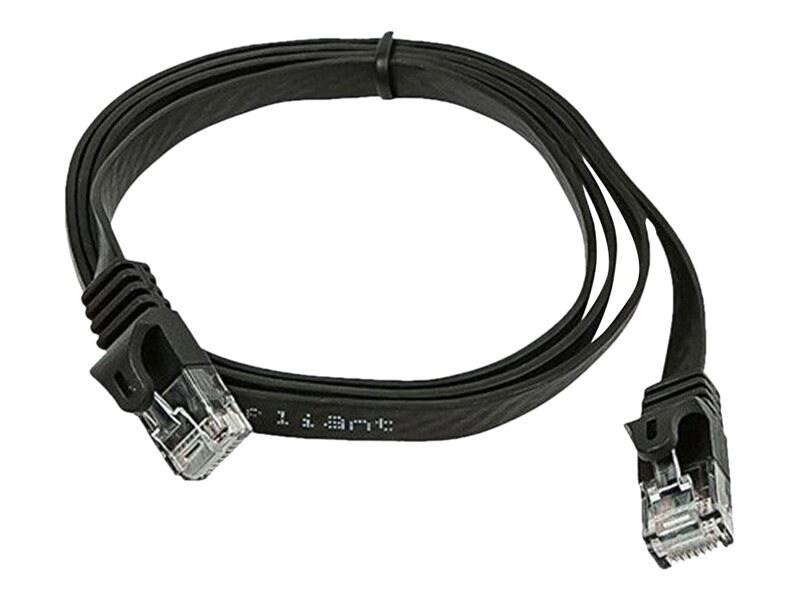 Monoprice Flexboot Cat5e Utp 30Awg 350MHz Snagless Flat Patch Cable, Black, 3FT