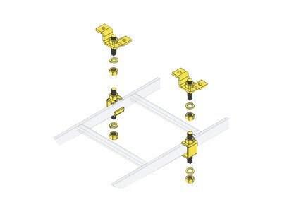 L-Com Cable Ladder Ceiling Kit, 5/8", Steel, Black