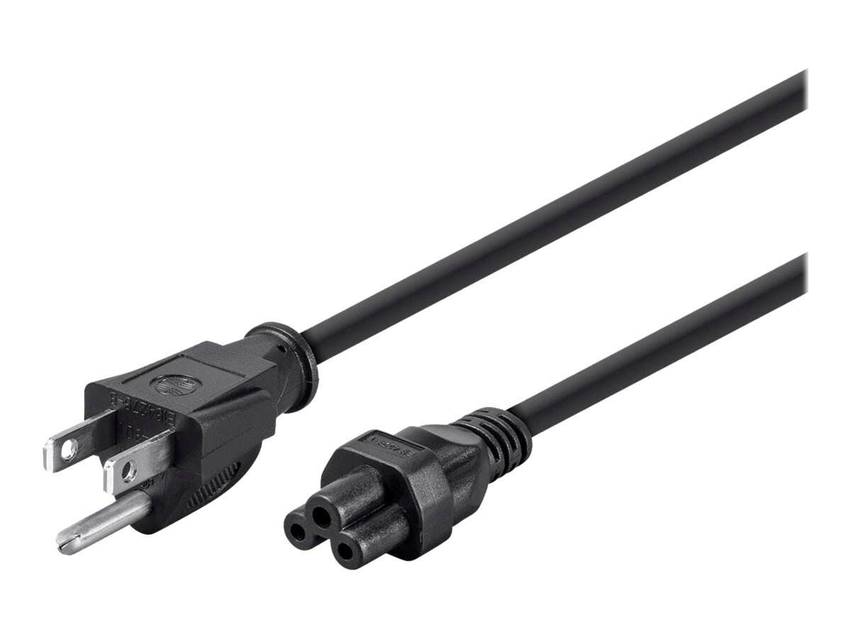 Monoprice Nema 5-15P To Iec-320-C5 18Awg 7A/125V SVT 3-Prong Power Cord, Black, 10FT