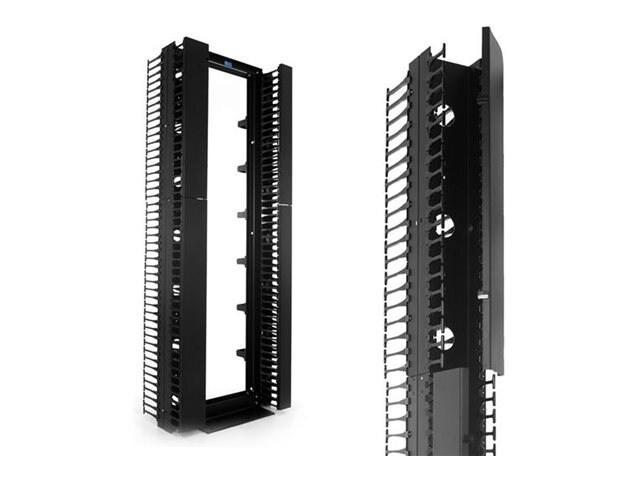 Chatsworth Double-Sided Global Vertical Cabling Section, 7'H X 3.65"W X 13.52"D, Narrow, Clear