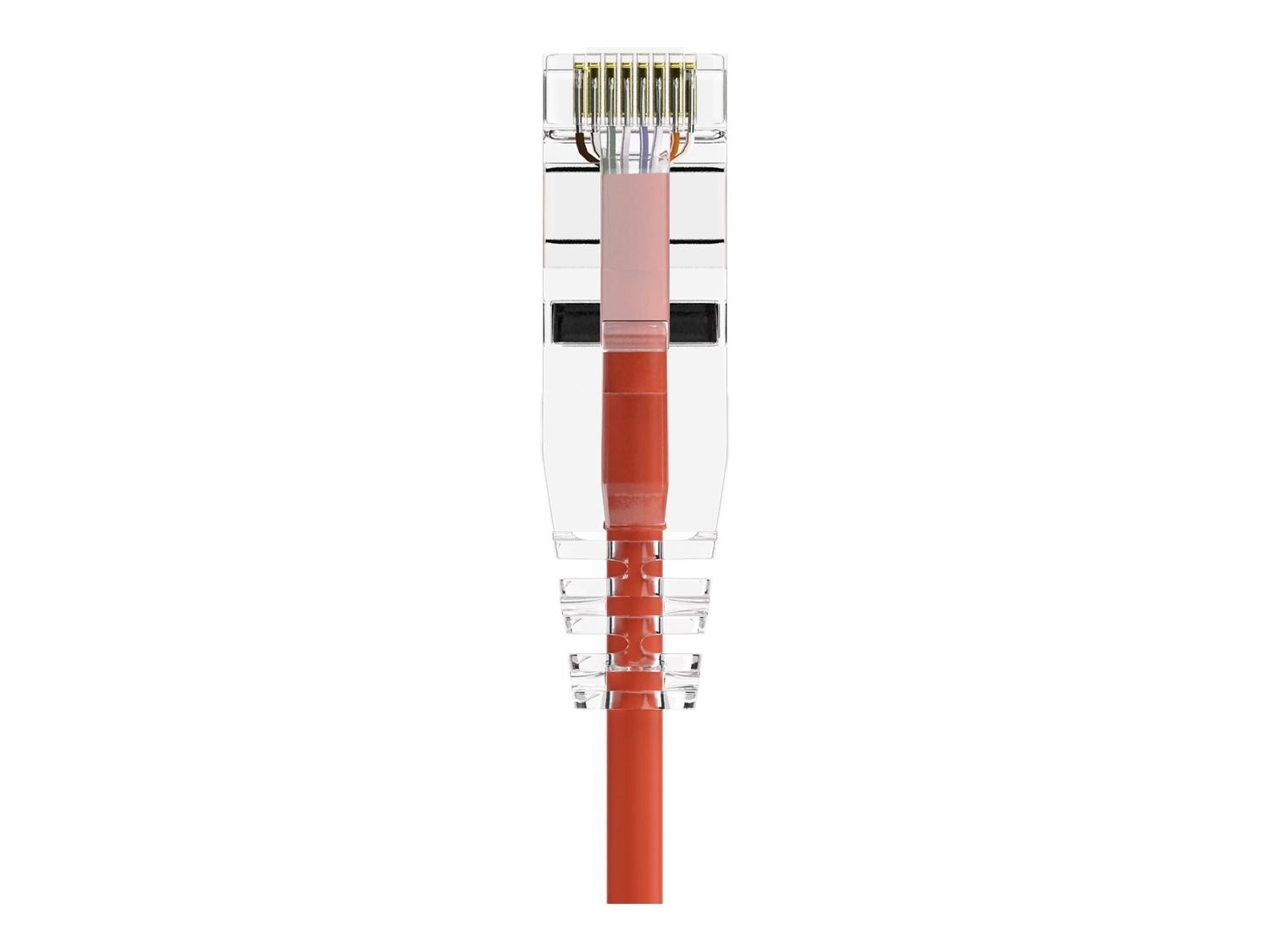Unc Group Unc ClearFit Slim High Density Cat6 Utp Patch Cable, Red, 2FT, Taa