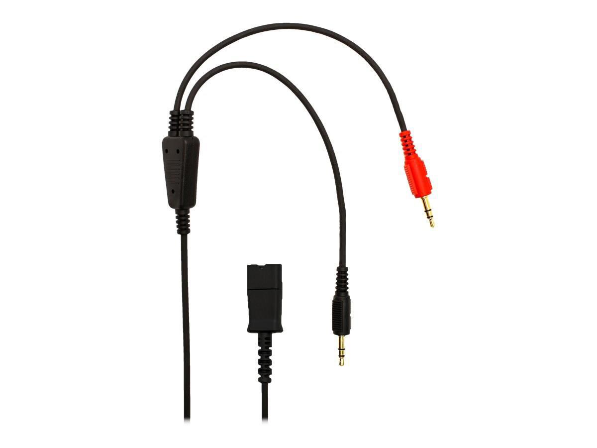 JPL Telecom BL-077+P PLX QD To Dual 3 Pole 3.5MM Pin Cable
