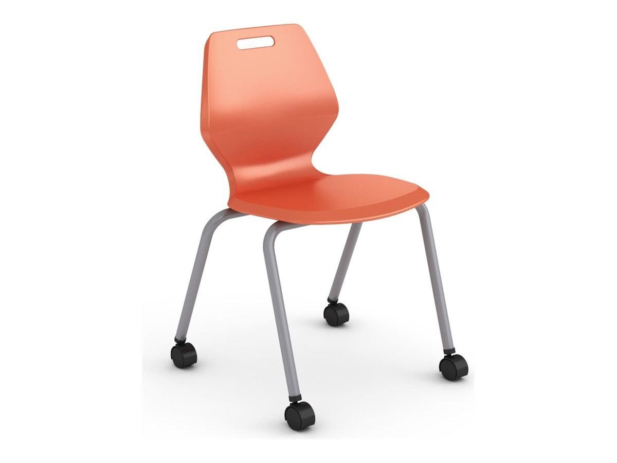 Paragon Furniture 14" 4 Leg Ready Chair With Casters - Grass Green, Titanium Frame