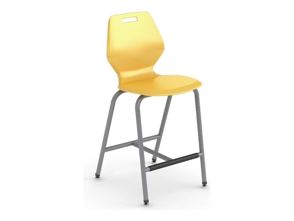 Paragon Furniture 25" 4 Leg Ready Stool, Nylon Glide - Cool Gray, Wisdom Frame